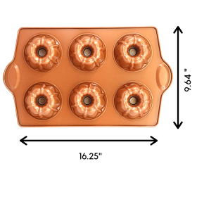 Original Mini Fluted Tube Pan - 6 Cavity Toxic Free NONSTICK Pan - Organic Environmental Friendly Premium Coating - Durable Quality - Mini Fluted Tube