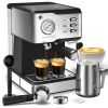 Geek Chef Espresso Machine;  Espresso and Cappuccino latte Maker 20 Bar Pump Coffee Machine Compatible with ESE POD filter&Milk Frother Steam Wand;  f