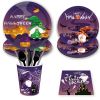 Halloween Dwarf Faceless Paper Plates Party Plates and Napkins Birthday Disposable Tableware Party Supplie Set Party Dinnerware Serves 8 Guests for Pl