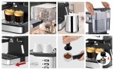 Geek Chef Espresso Machine;  Espresso and Cappuccino latte Maker 20 Bar Pump Coffee Machine Compatible with ESE POD capsules filter;  950W;  1.5L Wate