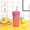 Your Zone 16-Ounce Acrylic Iridescent Textured Tumbler with Straw, Pink