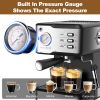 Geek Chef Espresso Machine;  Espresso and Cappuccino latte Maker 20 Bar Pump Coffee Machine Compatible with ESE POD filter&Milk Frother Steam Wand;  f