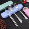 3pcs Portable Cutlery Set With Storage Box