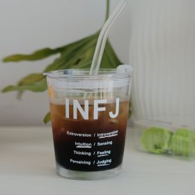 Accompanying Glass Cup With Cover Straw (Option: Entj)