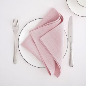 Pure Linen Insulation Placemat Square Wiping Towel Solid Color Napkin Mouth Cloth (Option: Hemp Light Pink-34 √ó 34cm)