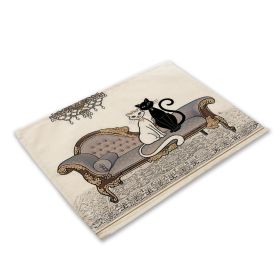 Animal Cat Heat Proof Mat Western-style Placemat Fabric Tableware (Option: MA0125 8)