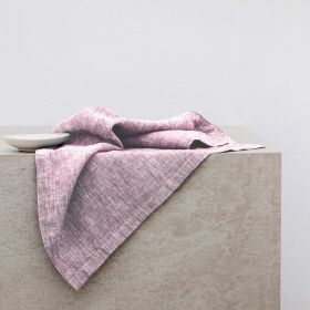 Pure Linen Insulation Placemat Square Wiping Towel Solid Color Napkin Mouth Cloth (Option: Yarn Dyed Pink-38 √ó 55cm)