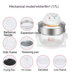 Glass Visual Air Fryer Convection Oven (Option: Mechanicalwhite8in1-British Standard)