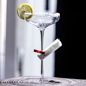 Japanese Style Super High Foot Martini Cup Kimura Nitrate Cocktail Glass (Option: Transparent-1PCS)