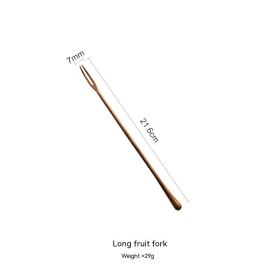 Japanese 304 Stainless Steel Rose Gold Knife, Fork And Spoon Chopsticks (Option: Long Fruit Fork)