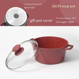 German Medical Stone Soup Pot Binaural Non-stick Pan (Option: 20cm Red)