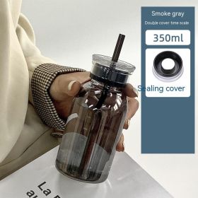 Portable Borosilicate Double Lid Glass (Option: 350ml Ash 66 Tube-350to750ml)