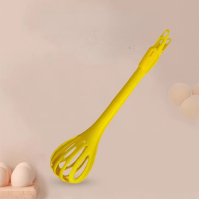 1pc; Multifunctional 3-in-1 Egg Whisk Food Holder Noodle Holder Baking Tool Egg Stirrer Manual Whisk 1 Pack 11.02''√ó2.76'' (Color: Yellow)