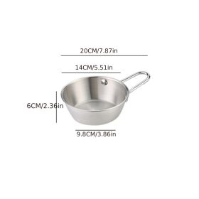 1pc Small Stainless Steel Rice Bowl; Ramen Bowl; Pasta Bowl; Korean Style Bowl (Color: Silvery, size: 14CM)