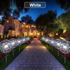 1 Pack Solar Firework Light Outdoor, IP65 Waterproof Solar Garden Flower Lights With 8 Lighting Modes, Decorative Fairy Lights With Stake, Halloween D (Color: White, size: 8 Mode 200LEDS)