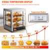 VEVOR 2-Tier Commercial Food Warmer Countertop Pizza Cabinet with Water Tray