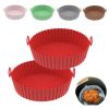 Air Fryer Silicone Baking Tray Reusable Basket Mat Non-Stick Round Microwave Pads Baking Mat Oven Air Fryer Liner