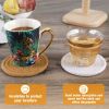 6 Pcs Coasters for Drinks Cotton Rope Placemat Woven Cotton Super Absorbent Placemat Insulation Coaster Set Handmade Round Woven