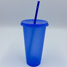 Multi Specification Design Comfortable Straw Cup (Option: Blue-L)