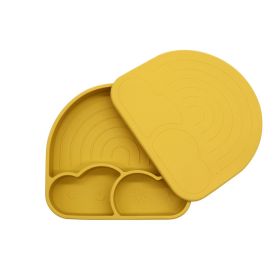 Food Grade Silicone Integrated Split Format Dining Plate (Option: Mango Same Color Cover)