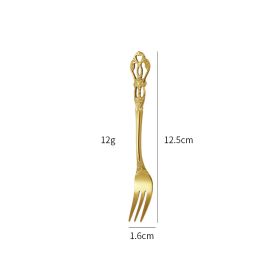 Stainless Steel Cutlery Spoon West Dinnerware Set Gold Plated (Option: Gold fork)